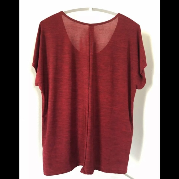 Mode Fabuleux women’s red/black beaded embellished short sleeve top Size 1X - Picture 3 of 6